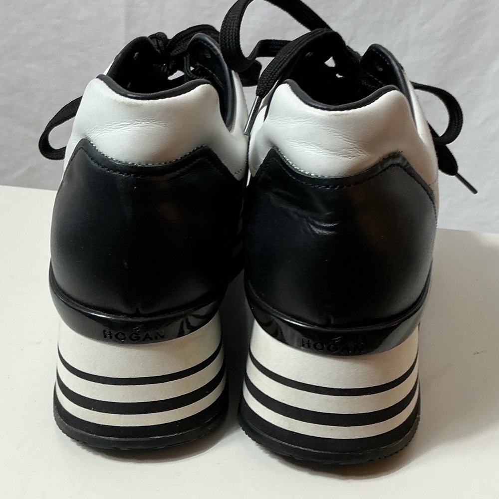 Hogan Black and White Platform Sneakers - Picture 6 of 12